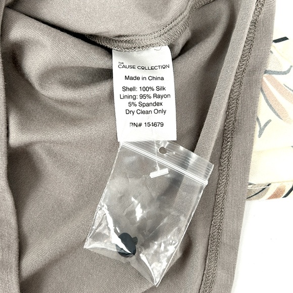 The Cause Collection Silk Sleeveless Mini Dress Ivory Abstract Bird Print size S - Picture 8 of 11